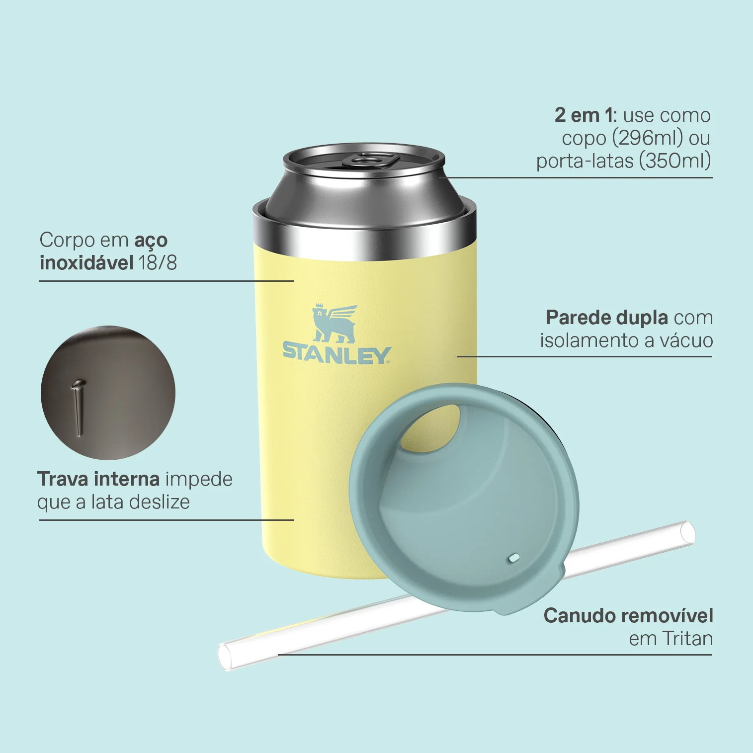 Can Cooler com canudo Pomelo | 296ML - Image 4